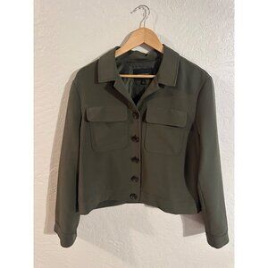 Banana Republic Dark Green Long Sleeved Chic Five Button Collared Jacket